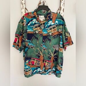 Vintage Diamond Head Hawaiian Short Sleeve Button Up‎ Shirt Mens Large USA